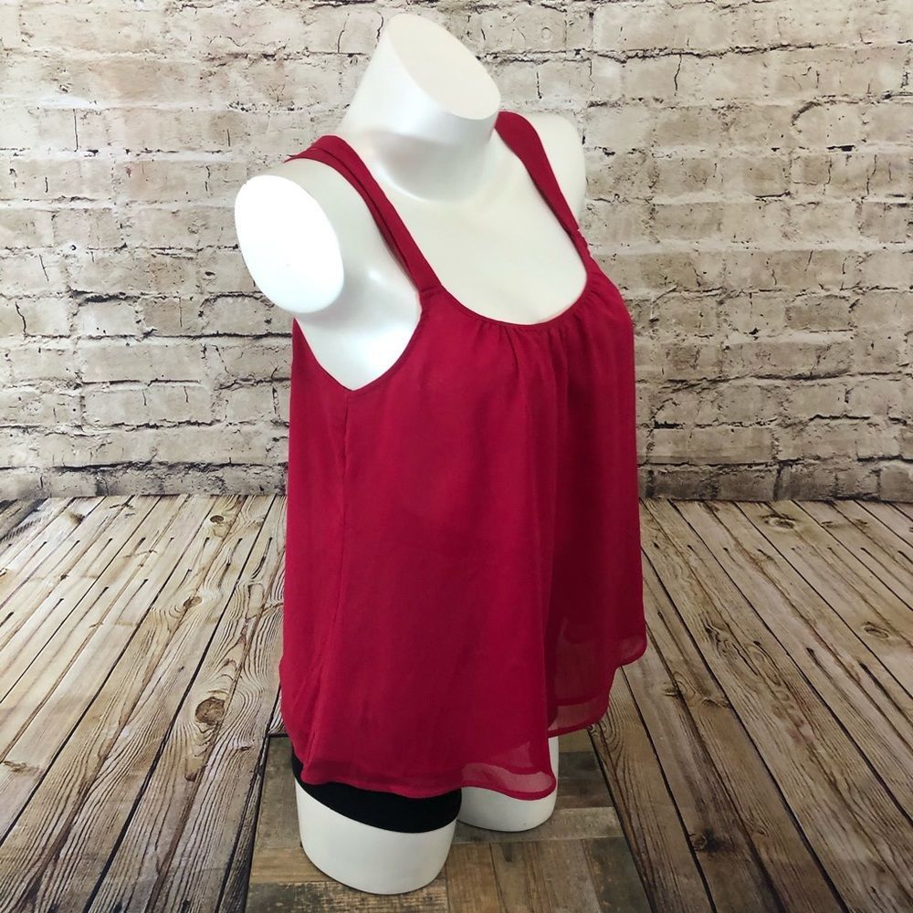 NWOTÂ pink chiffon dressy tank top small - Picture 2 of 8